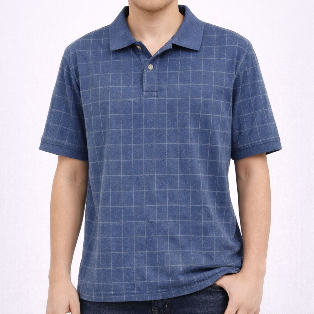 George Window Pane Polo Blue S